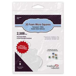 3D Foam Squares MICRO- White