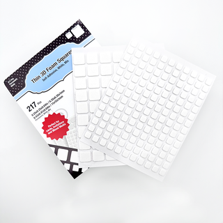 Thin 3D Foam Squares - White Mix
