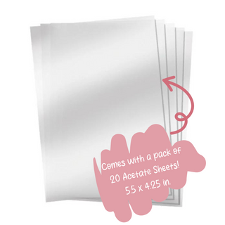 Clear Acetate Sheets 4.25"x5.5"- Heat Resistant