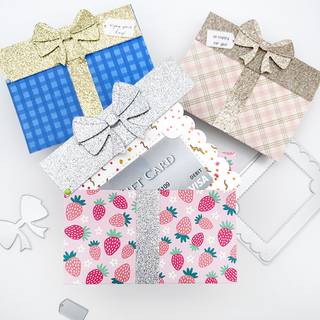 Create this super unique & fun pocket card that looks just like a gift box, but wait - it holds our gift card holder perfectly!