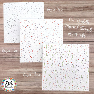Learn about texture pastes, applying foil and basic stenciling techniques using our Confetti Layered Stencil today!