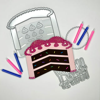 Cake Shaped Card including a gift card holder perfect for gifting for the birthdays!