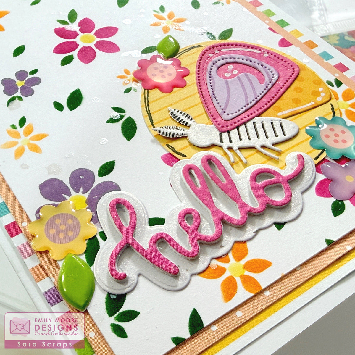 Follow along with Brand Ambassador Sara Scraps as she creates a super colorful and fun spring card!
