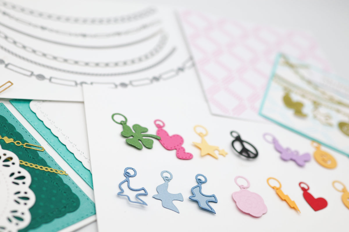paper charms &  necklaces for cardmaking & papercrafting