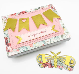 Craft along with Sabine to create a beautiful moth in a shadow box card.