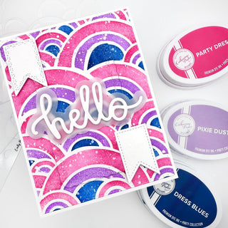 Make a card using the Rainbows Layered Stencil with Emily! Create geometric &amp; playful patterns for all your projects!