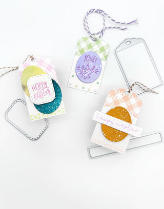 Create your own holiday Gift Tags with Emily Moore Designs Card Sentiment Dies!