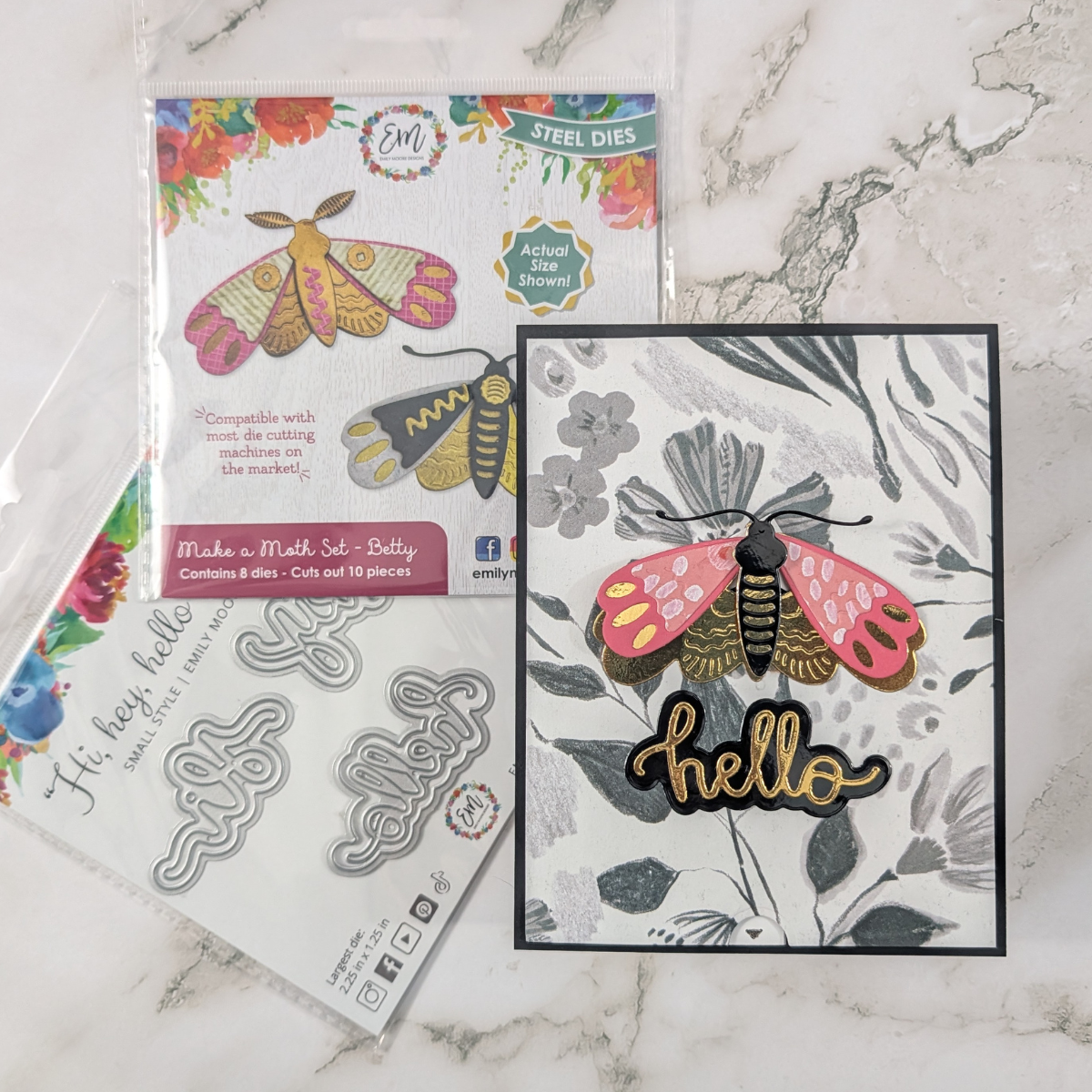 Moth card with interactive element