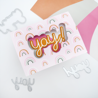 How to make a peep hole card using the yay! Layered Word Die by Emily Moore