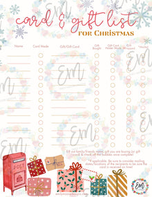 Card & Gift List for Christmas (FREE DOWNLOAD)