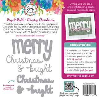 Merry Christmas Word Dies - Big & Bold