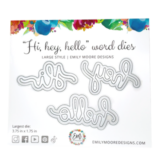 Hi, hey, hello Word Dies - Large Style
