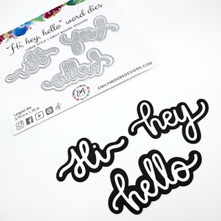 Hi, hey, hello Word Dies - Large Style