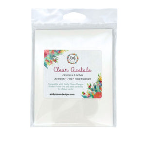 Clear Acetate Sheets 4"x5"- Heat Resistant